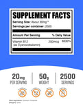 BulkSupplements Vitamin B12 powder packaging back view