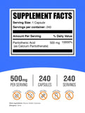 BulkSupplements Vitamin B5 Pantothenic Acid capsules side view
