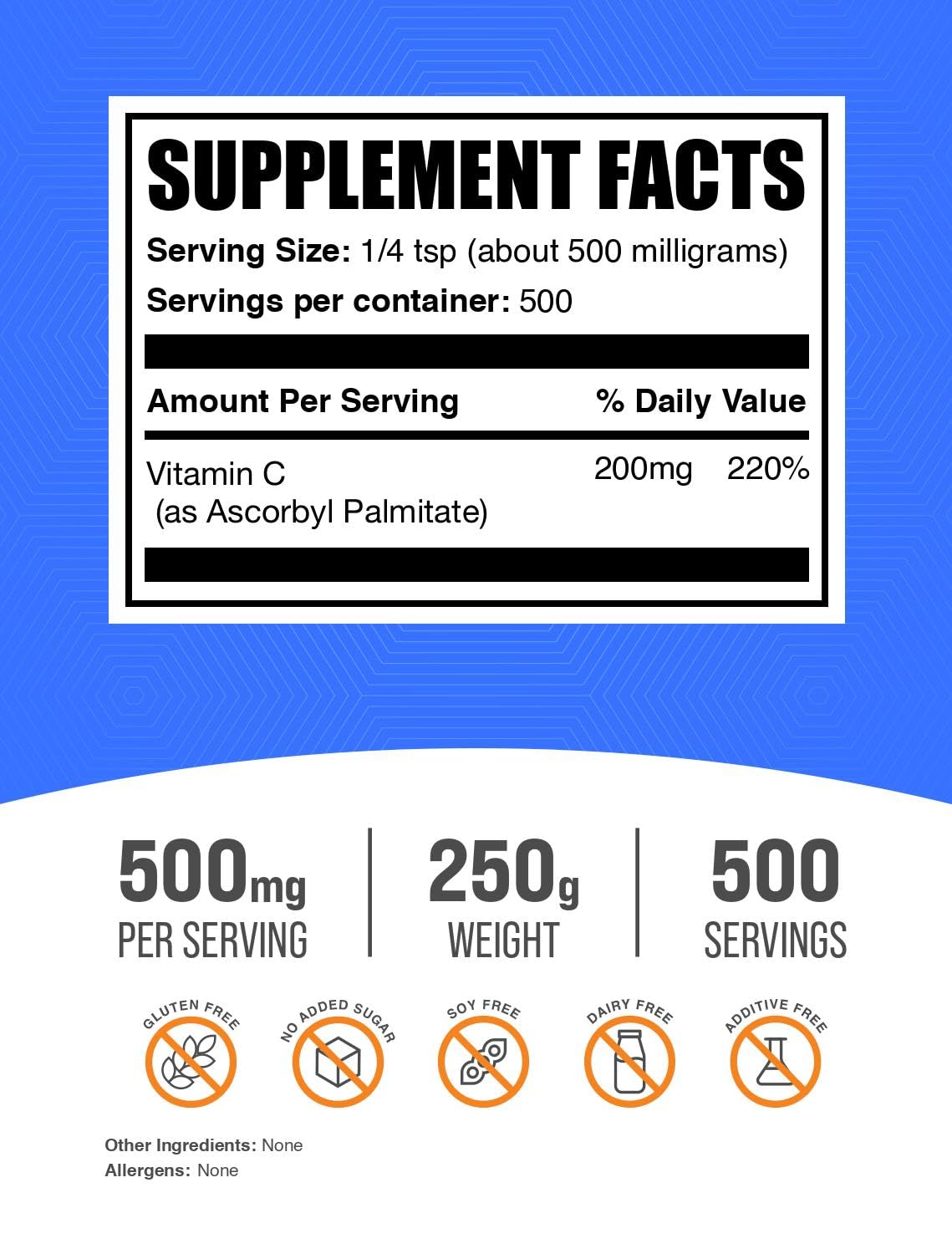 BulkSupplements Vitamin C Ascorbyl Palmitate Powder packaging