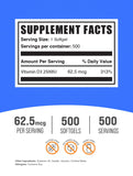 BulkSupplements Vitamin D3 2500 IU softgels packaging