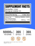 BulkSupplements Vitamin D3 + K2 packaging and label details