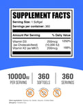 BulkSupplements Vitamin D3 + K2 Softgels side view showing capsule