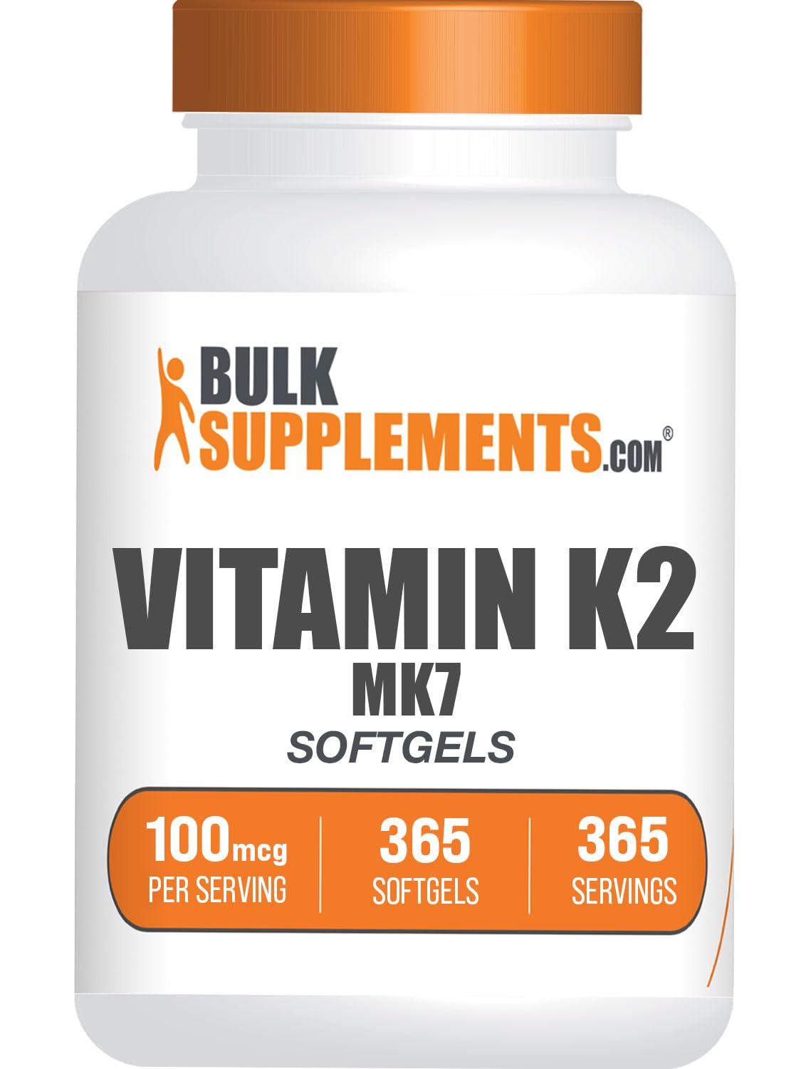 BulkSupplements Vitamin K2 MK7 Softgels front view