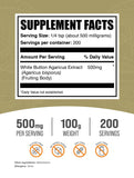 BulkSupplements White Button Mushroom Extract Powder side view with ingredient list