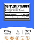 BulkSupplements Zinc Gluconate Powder packaging side view