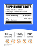 BulkSupplements Zinc Glycinate Powder packaging side view