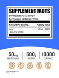 BulkSupplements Zinc Oxide Powder packaging details