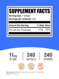 BulkSupplements Zinc Picolinate Softgels side view