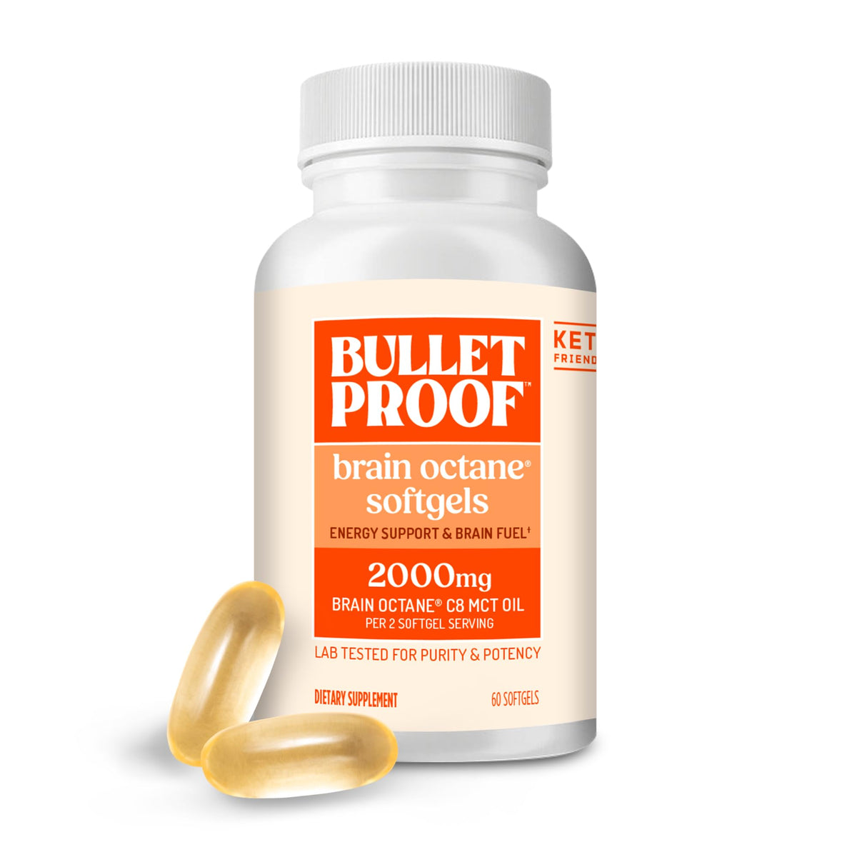 Bulletproof Brain Octane Oil Softgels 60-count bottle front view