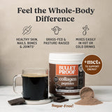 Bulletproof Chocolate Collagen Peptides powder in a glass of water