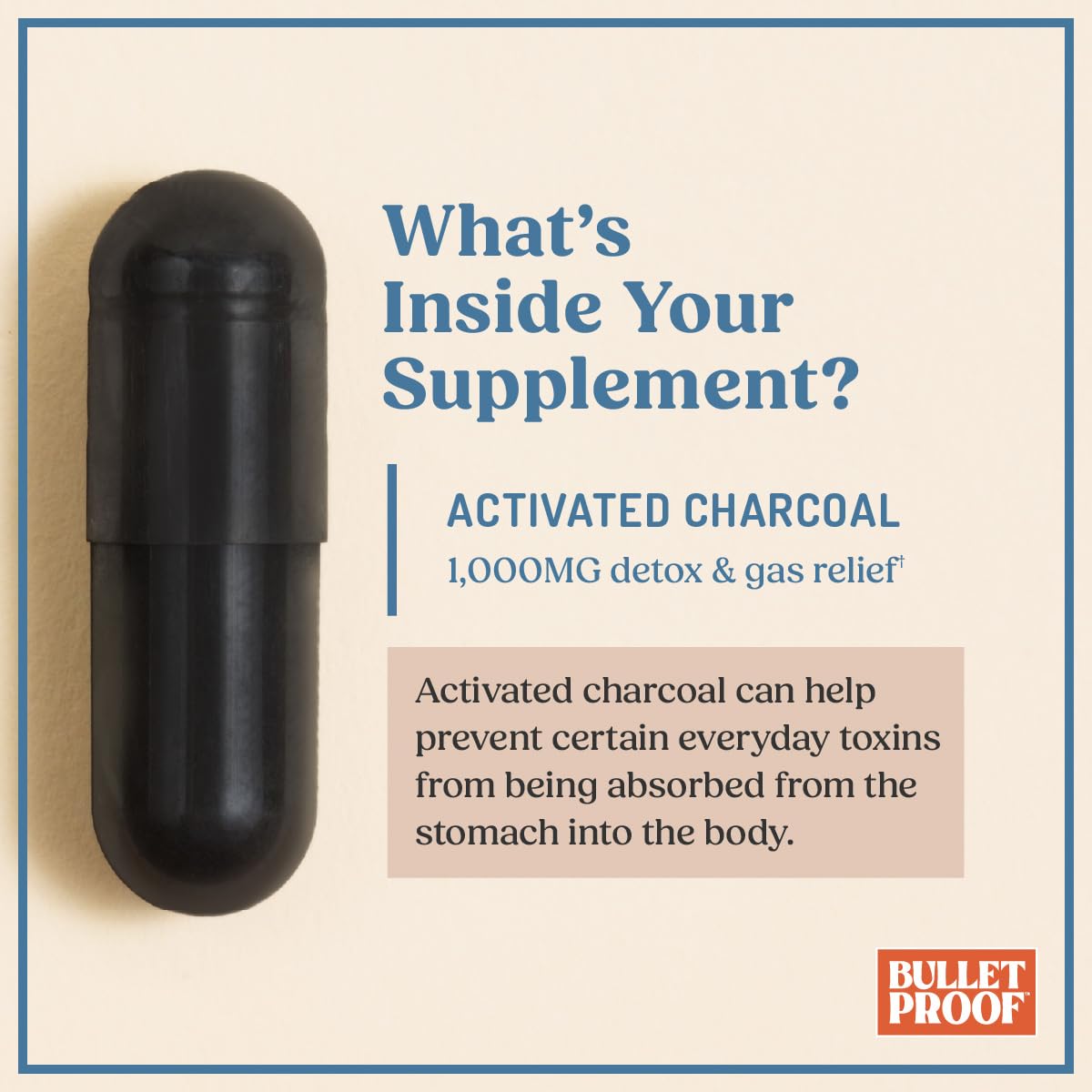 Bulletproof Coconut Charcoal Capsules side view