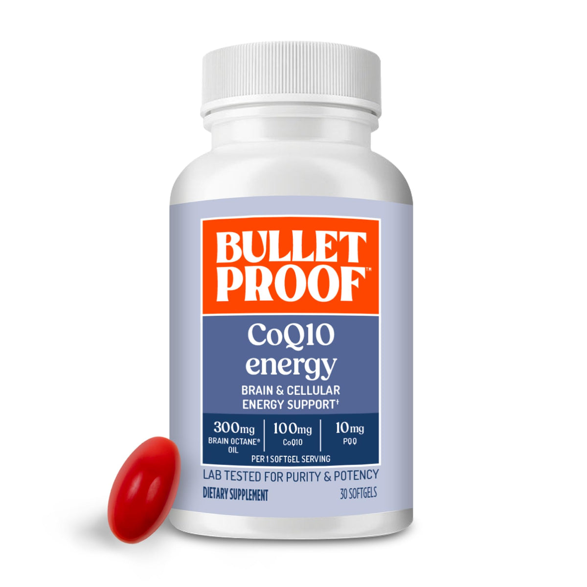 Bulletproof CoQ10 Energy Softgel 30-count bottle front view