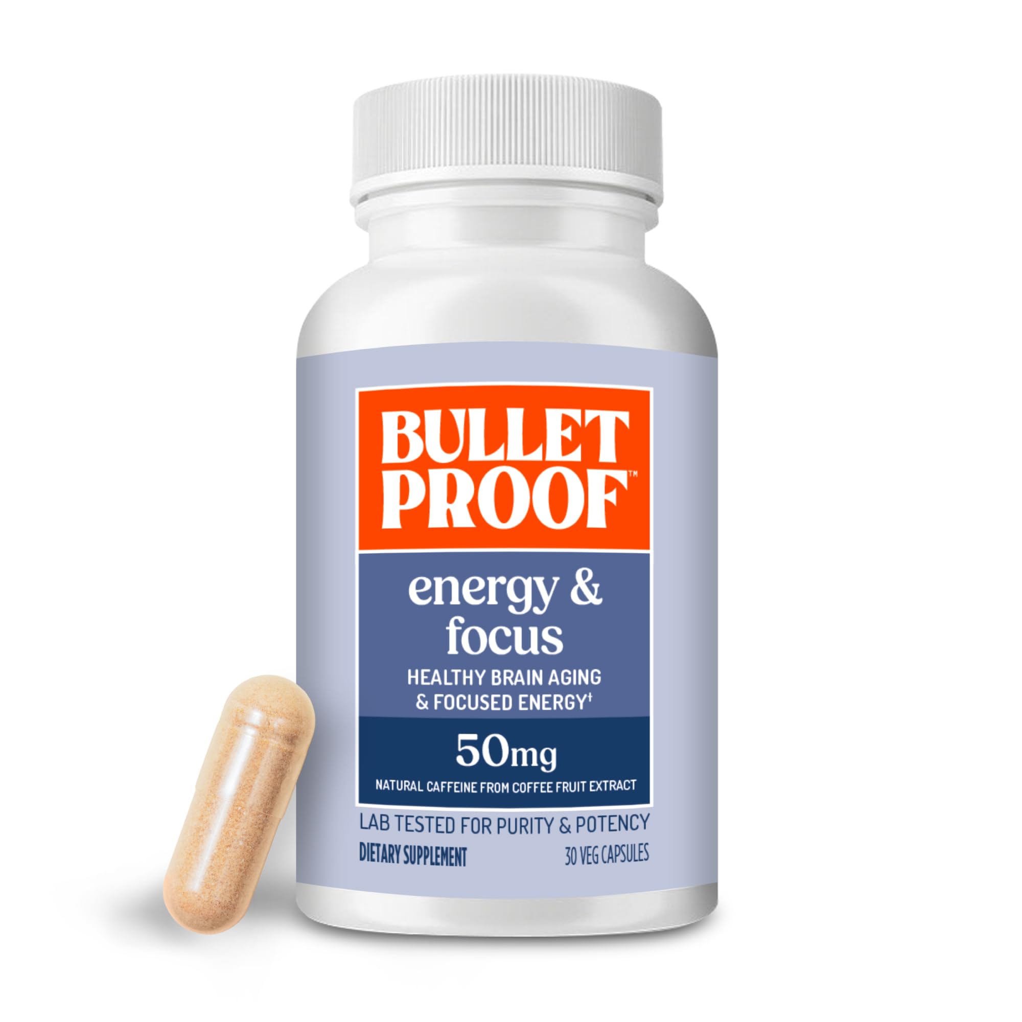 Bulletproof Energy and Focus Capsules 30-count bottle front view
