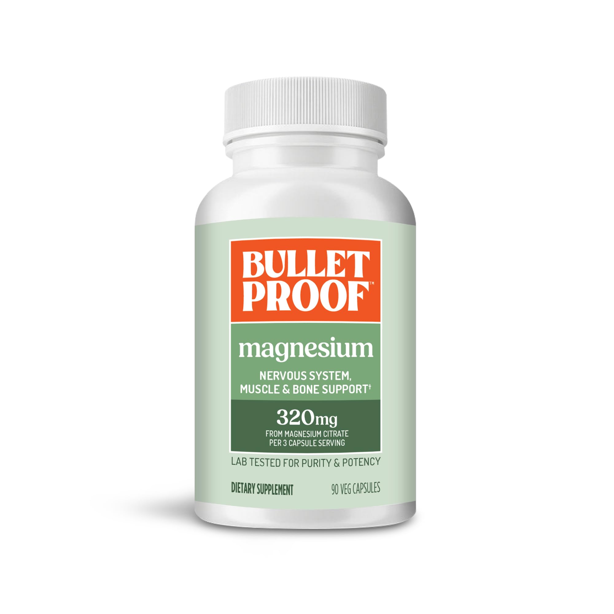 Bulletproof Magnesium Capsules 90-count bottle front view