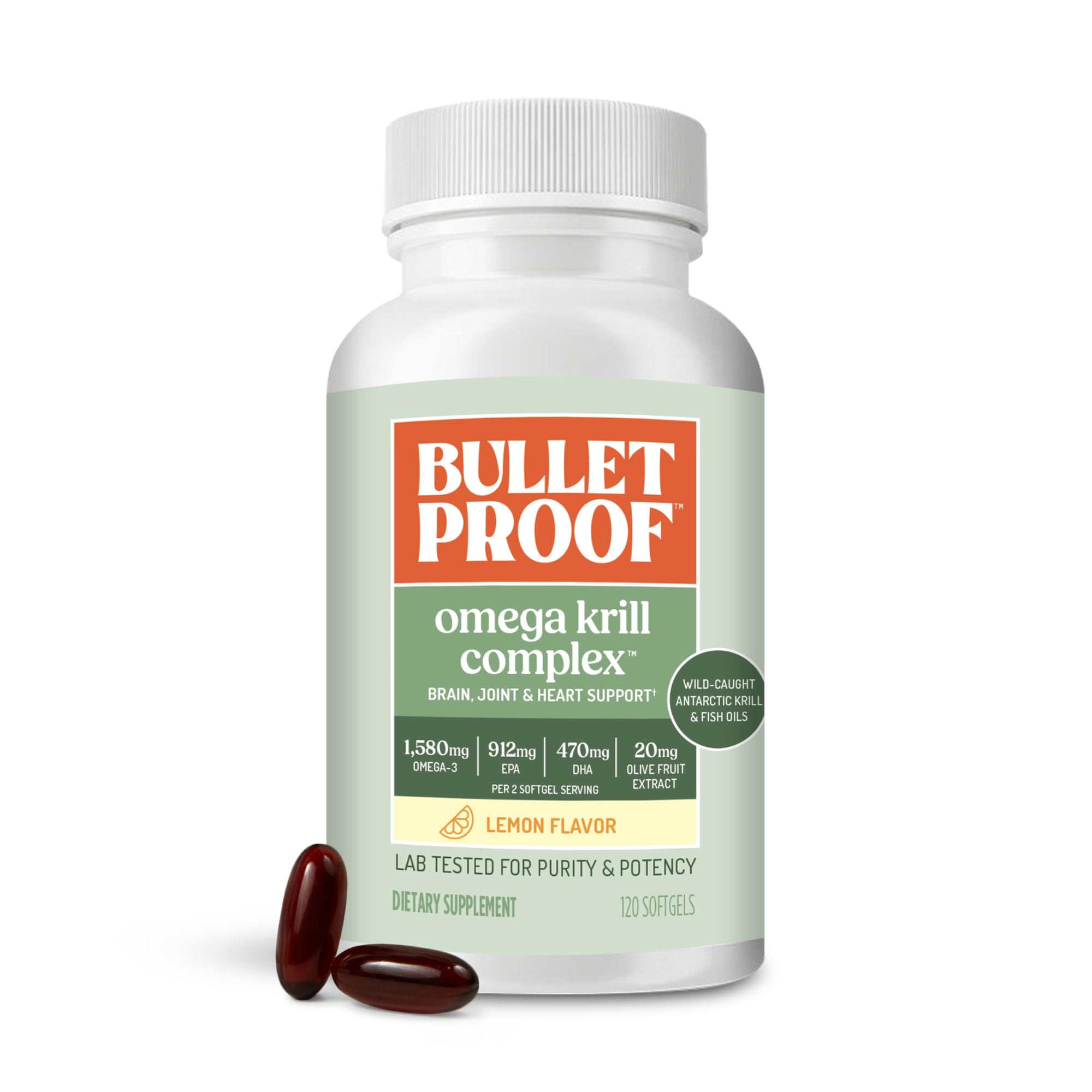 Bulletproof Omega Krill Complex 120 softgels front view