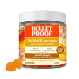 Bulletproof Sugar-Free Peach Ginger Turmeric Gummies jar front view