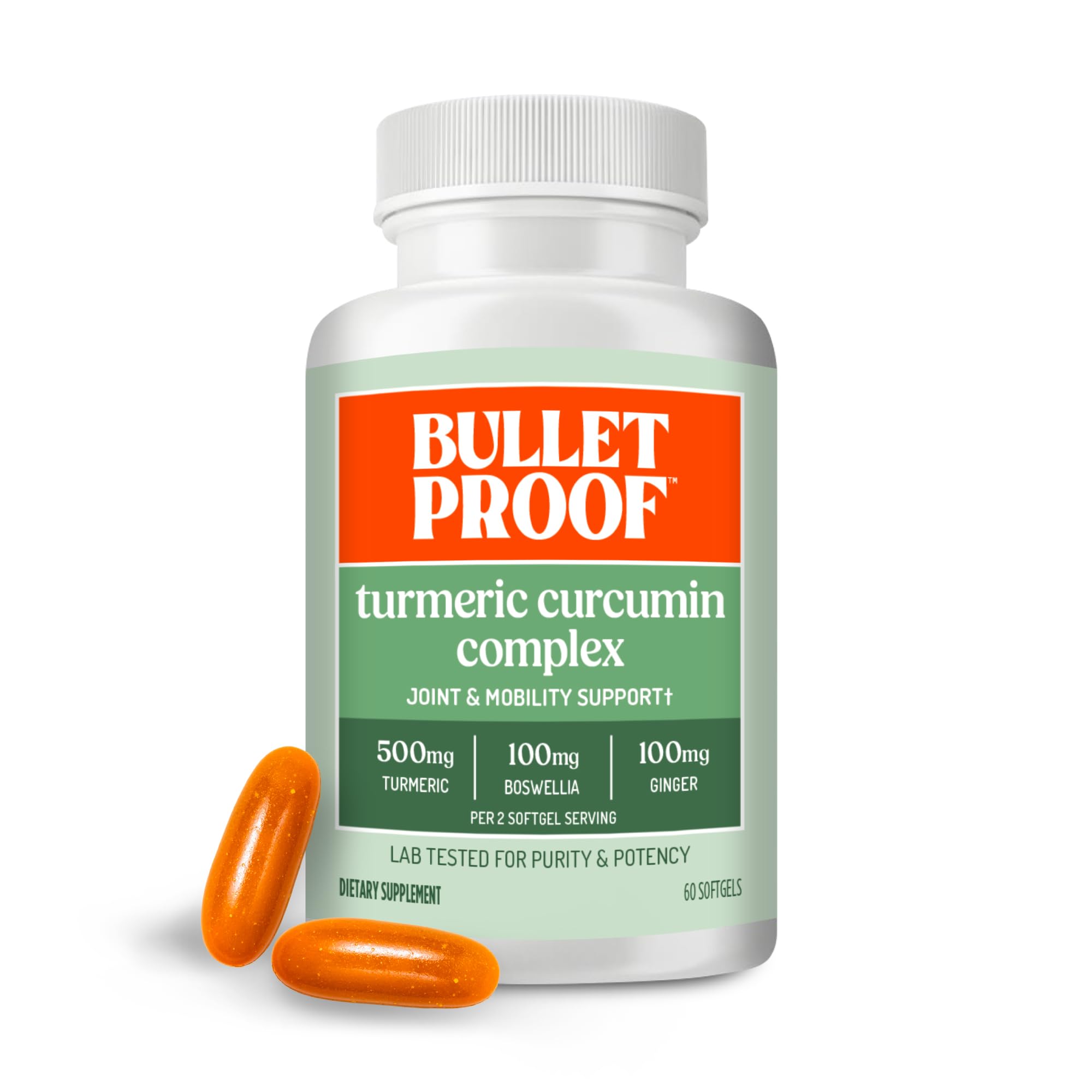 Bulletproof Turmeric Curcumin Complex 60-count softgel bottle front view