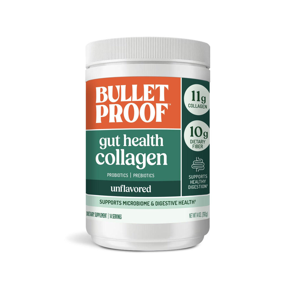 Bulletproof Unflavored a daily routine Collagen Protein jar front view