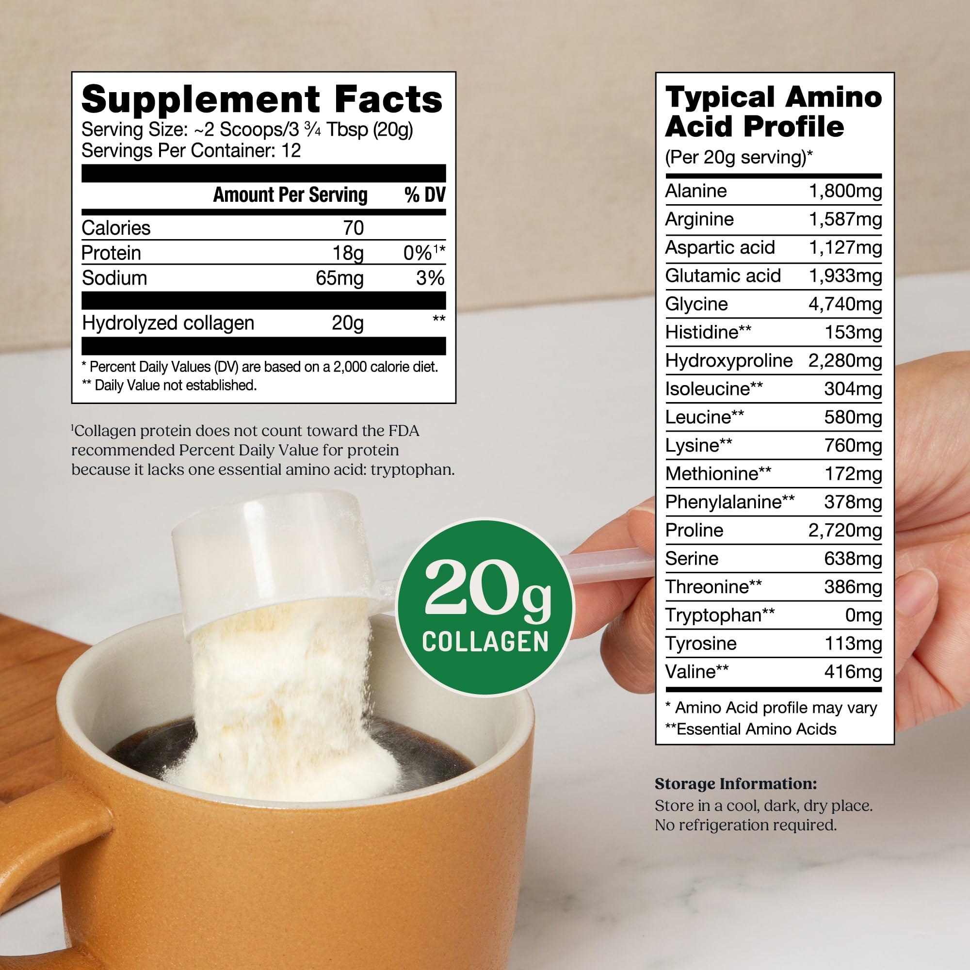 Bulletproof Unflavored Collagen Peptides jar side view
