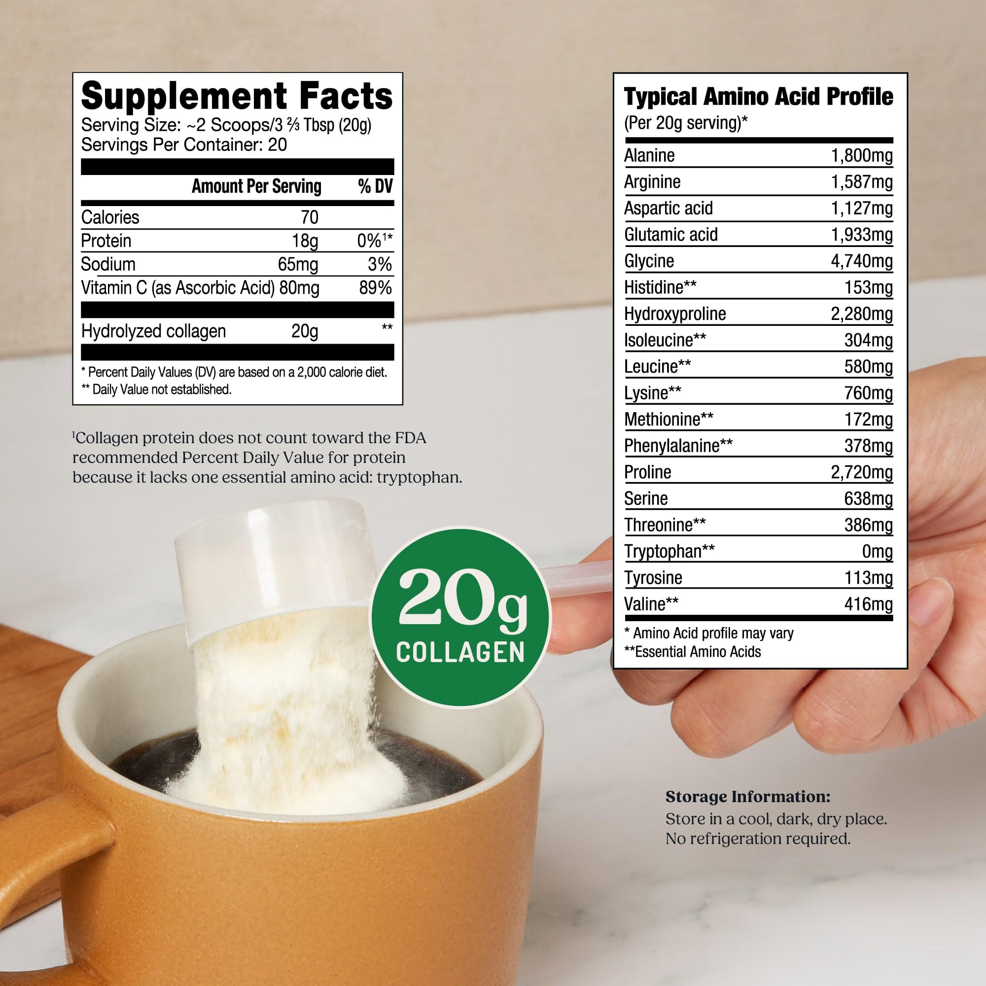 Bulletproof Unflavored Collagen Peptides jar side view