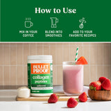 Bulletproof Unflavored Collagen Peptides jar with scoop