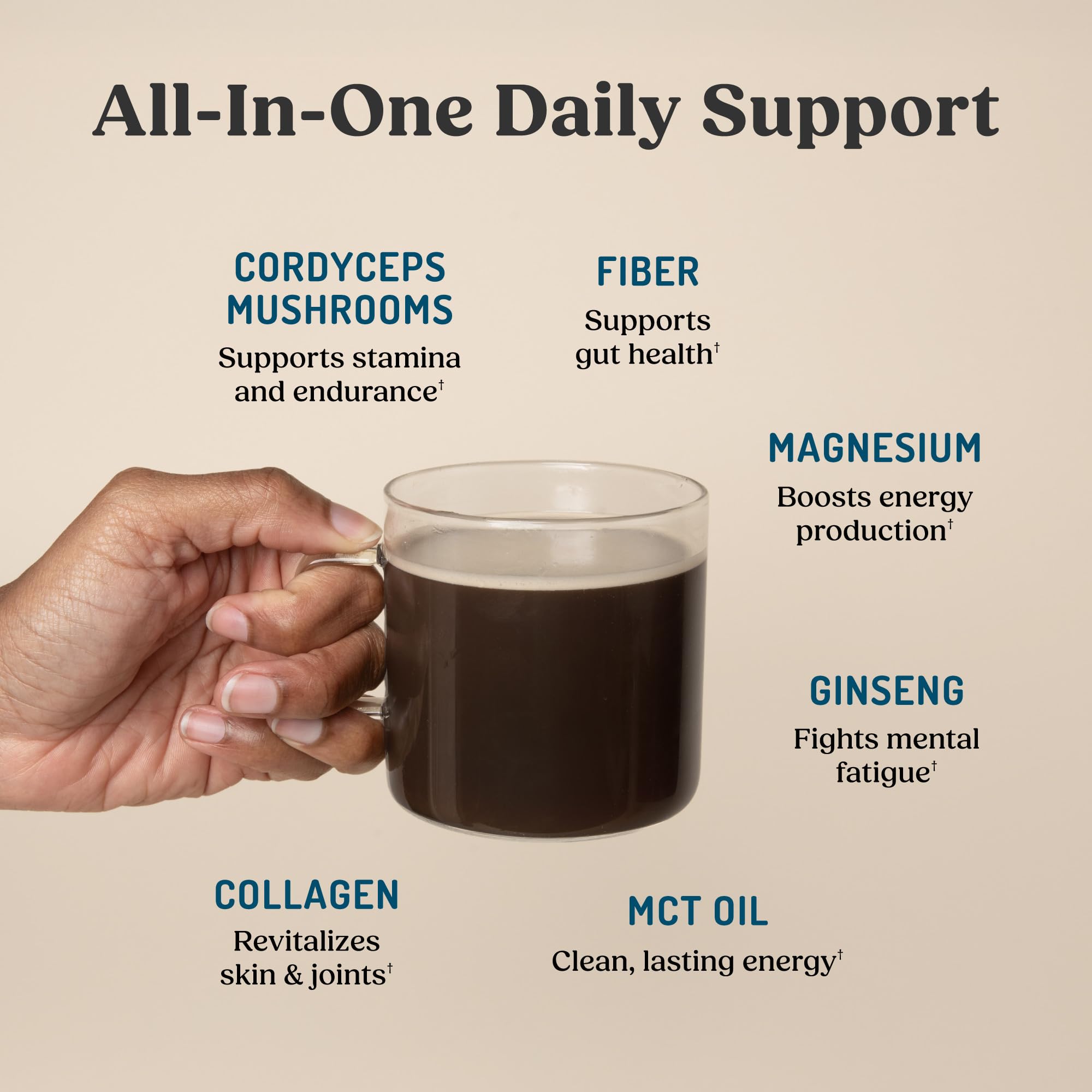 Bulletproof Vanilla Bean Energy Collagen Protein jar with scoop