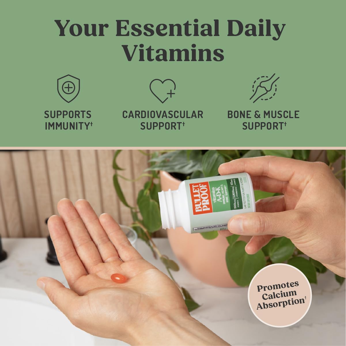 Bulletproof Vitamins A-D-K softgels with Brain Octane C8 MCT Oil