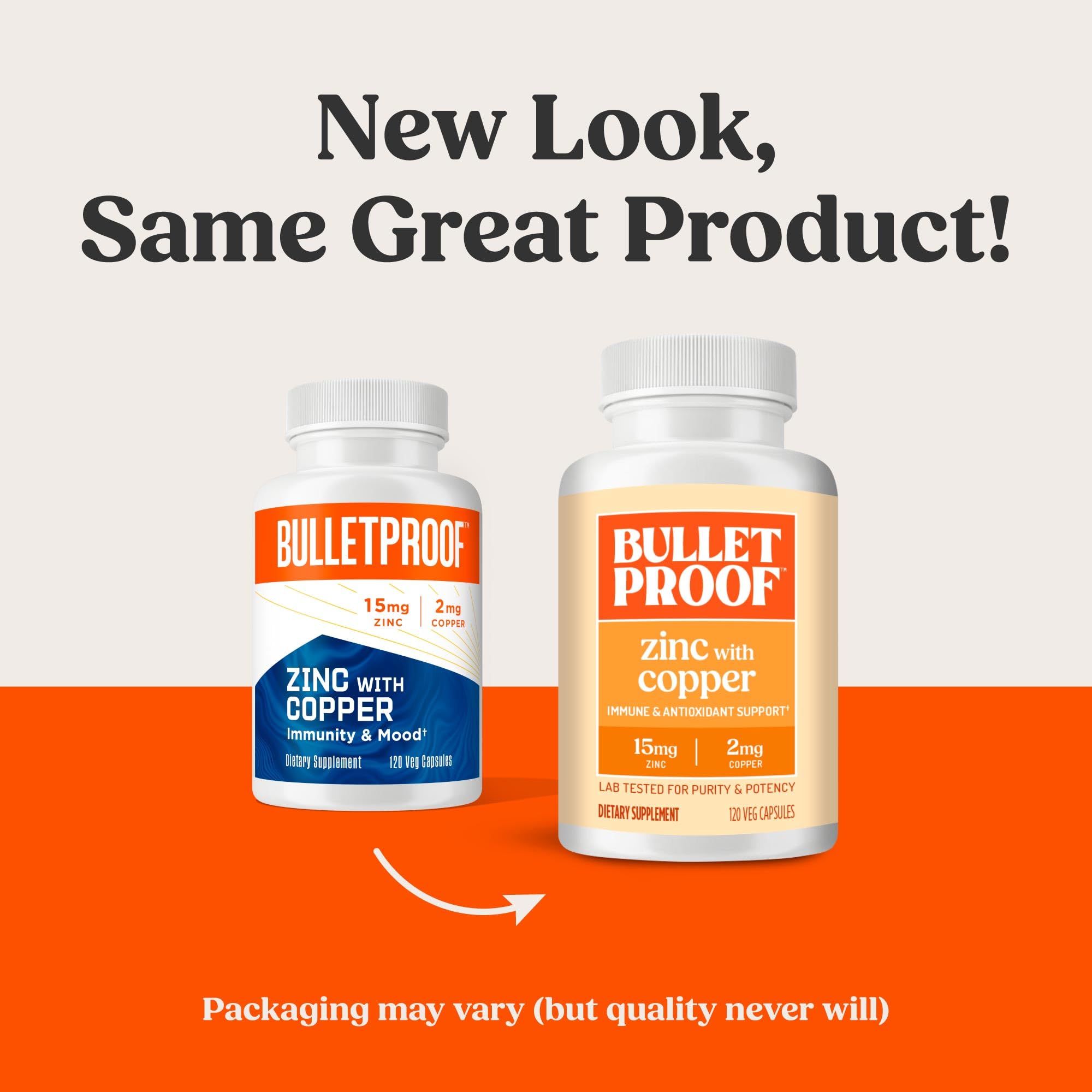 Bulletproof Zinc with Copper bottle side view