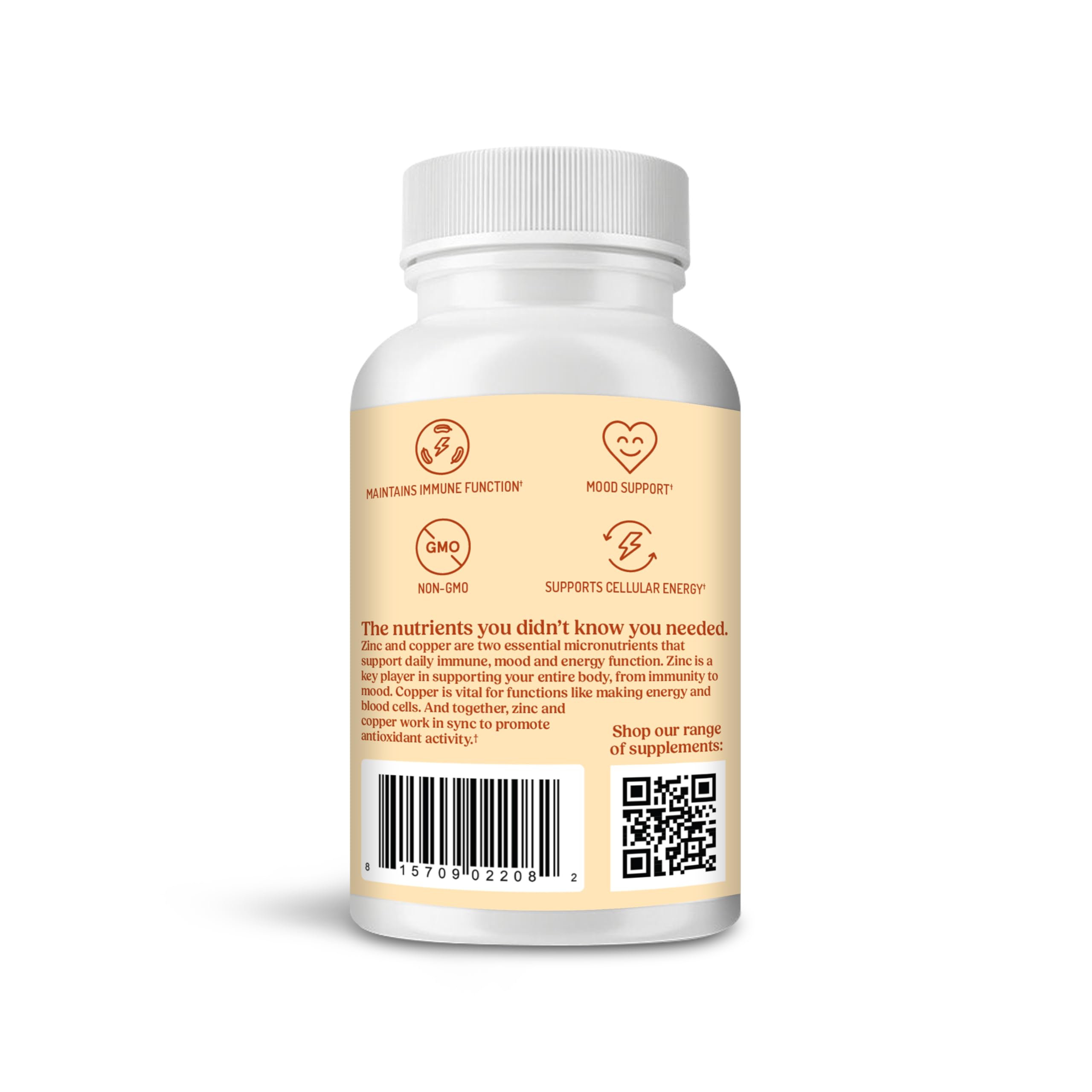 Bulletproof Zinc with Copper capsules on a white background