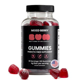 (BUM) Bottoms Up Movement Prebiotic Fiber Gummies front view with mixed berry flavour