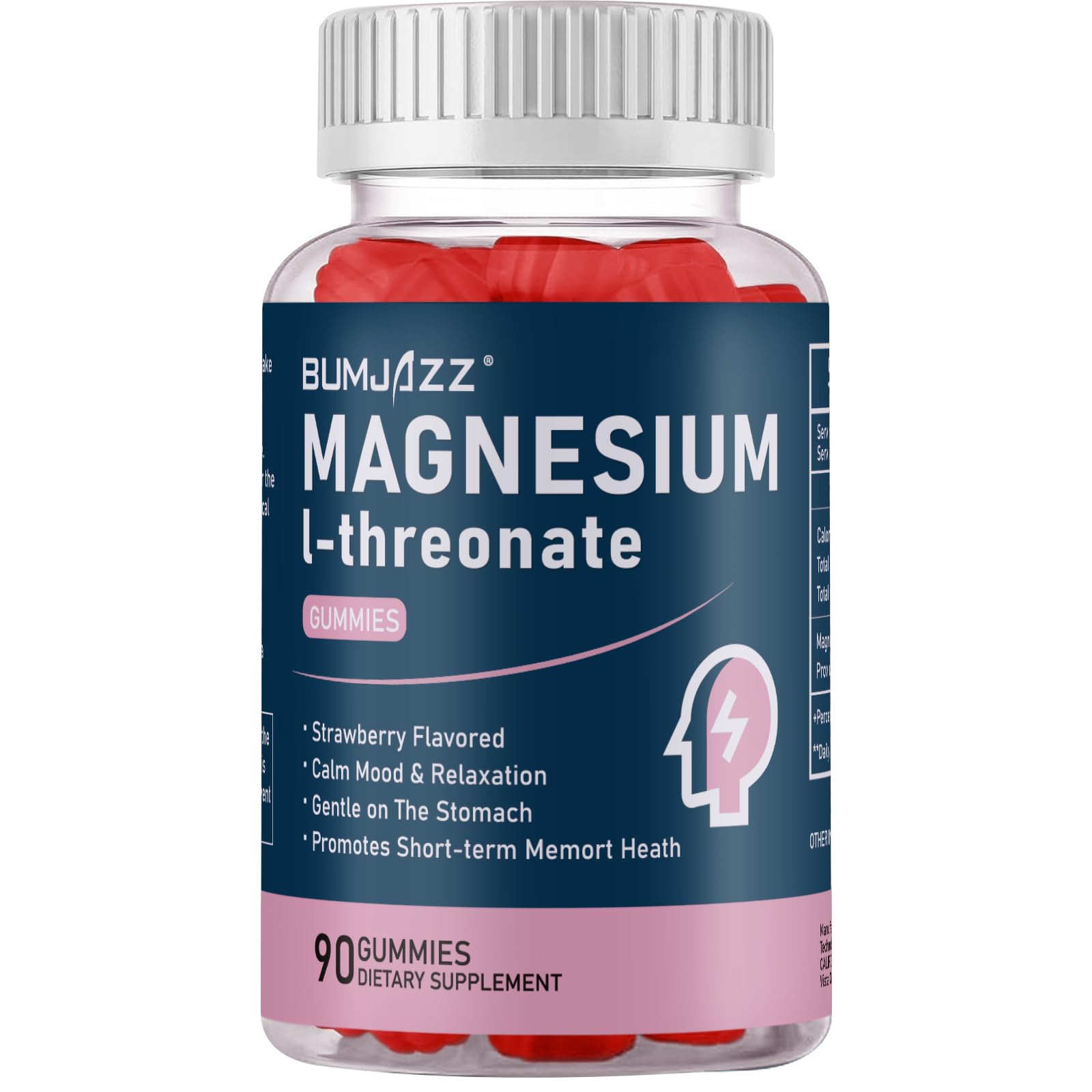 Bumjazz Magnesium L-Threonate Gummies front view with packaging