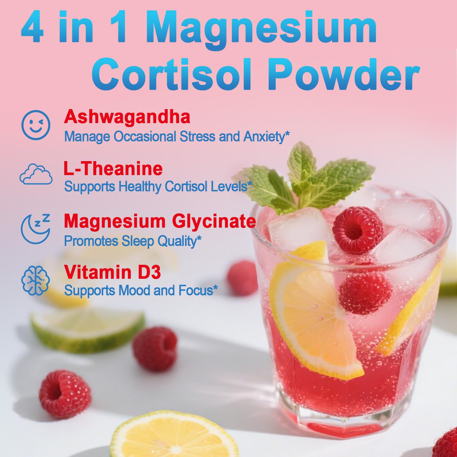 Bunkell Cortisol Calm Powder Drink Mix packet opened with powder visible