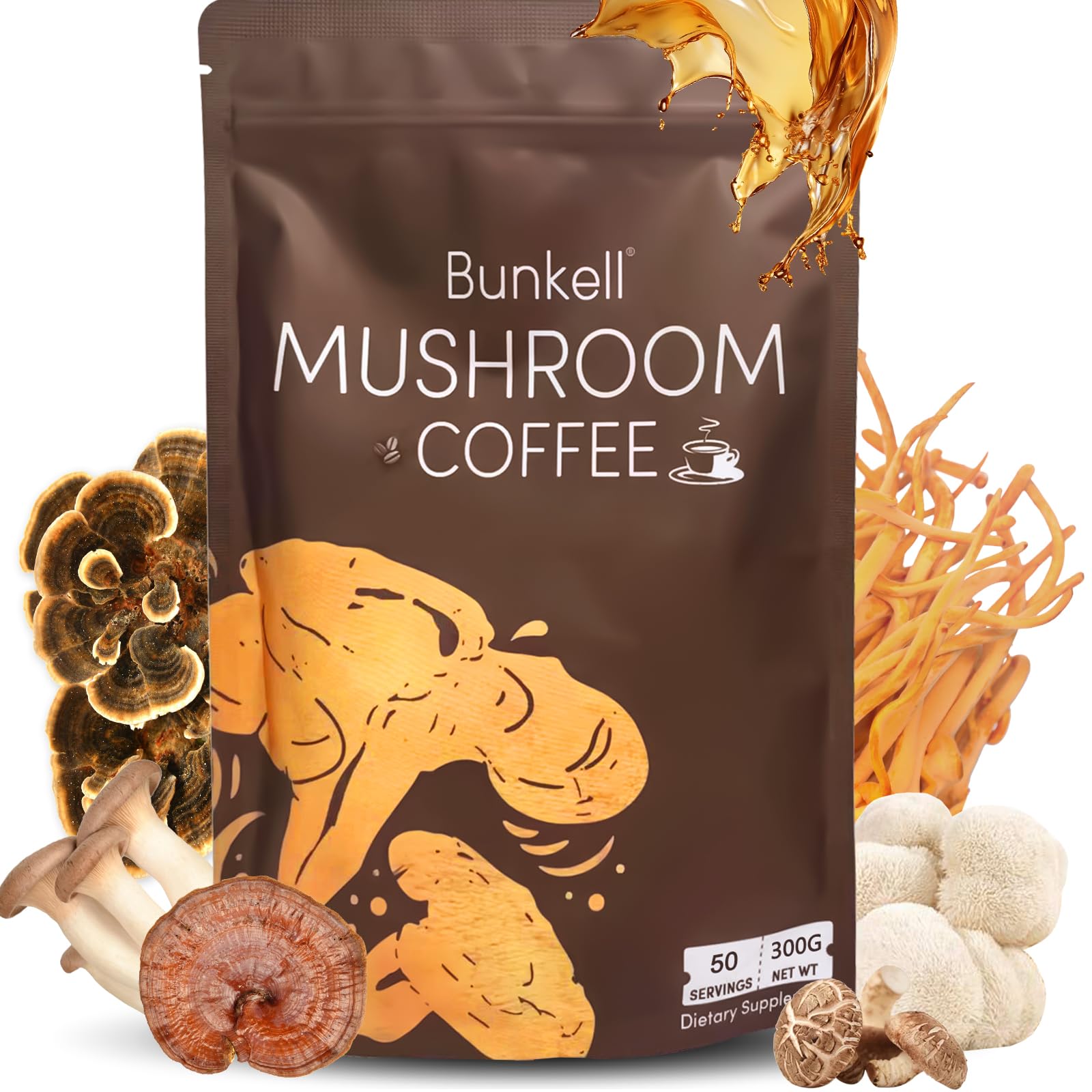 Bunkell Mushroom Coffee Blend packaging front view