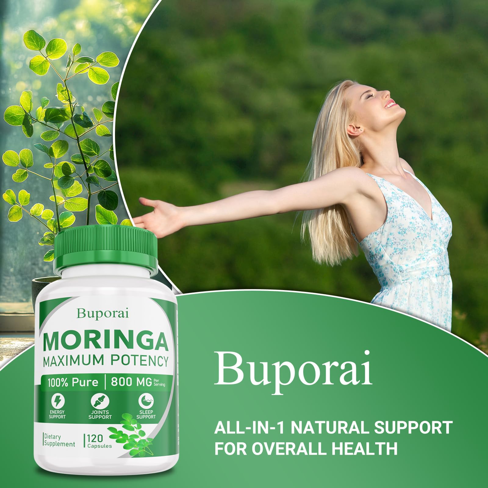 Buporai Moringa Capsules packaging details