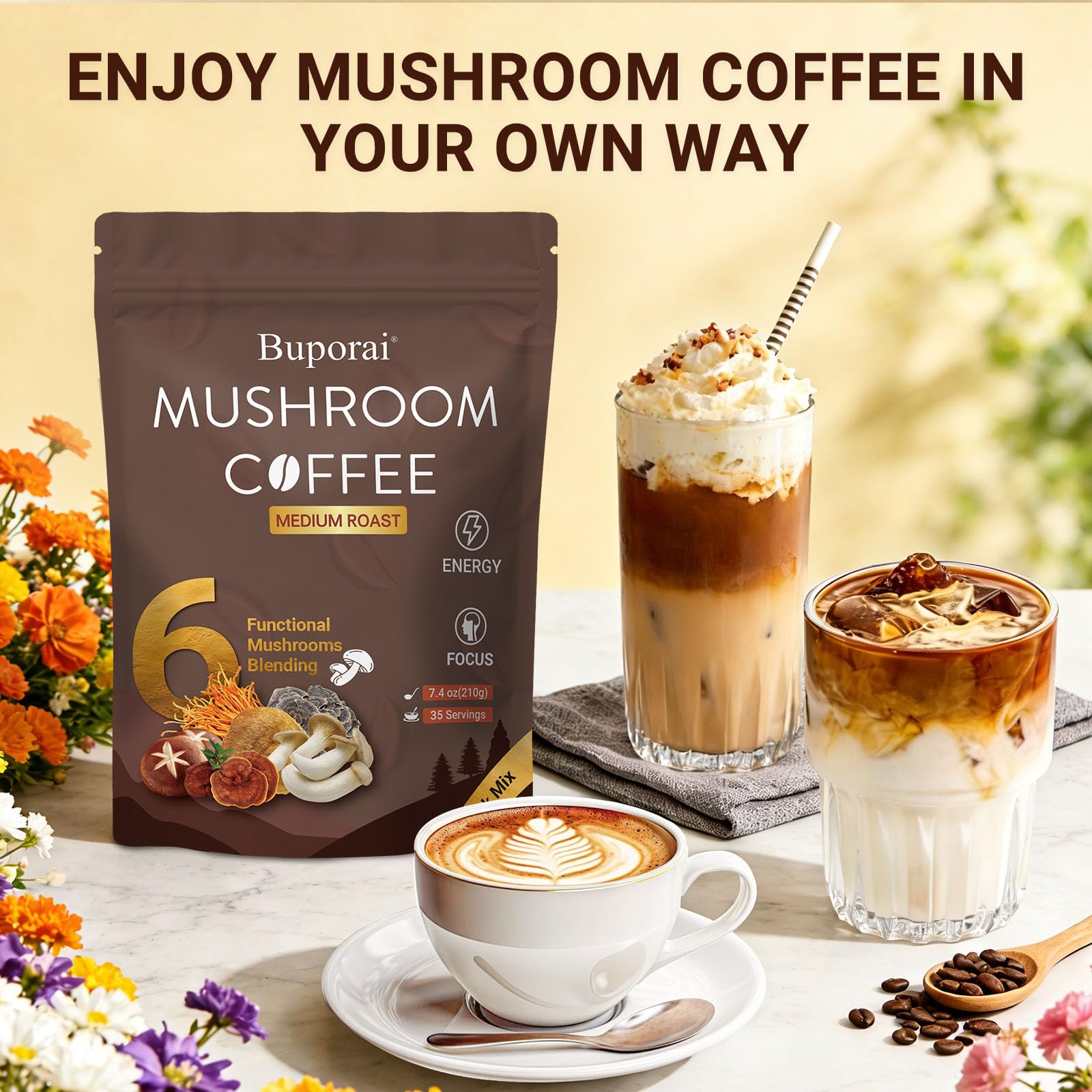 Buporai Mushroom Coffee ingredients list