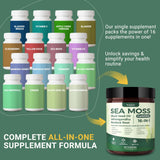 Buporai Sea Moss Gummies bottle back view with nutritional information