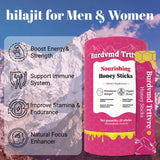 Burdvmd Trttvre Shilajit Honey Sticks displayed on a wooden table