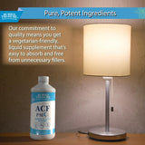 Buried Treasure ACF PM 16 oz bottle with herbal extracts background