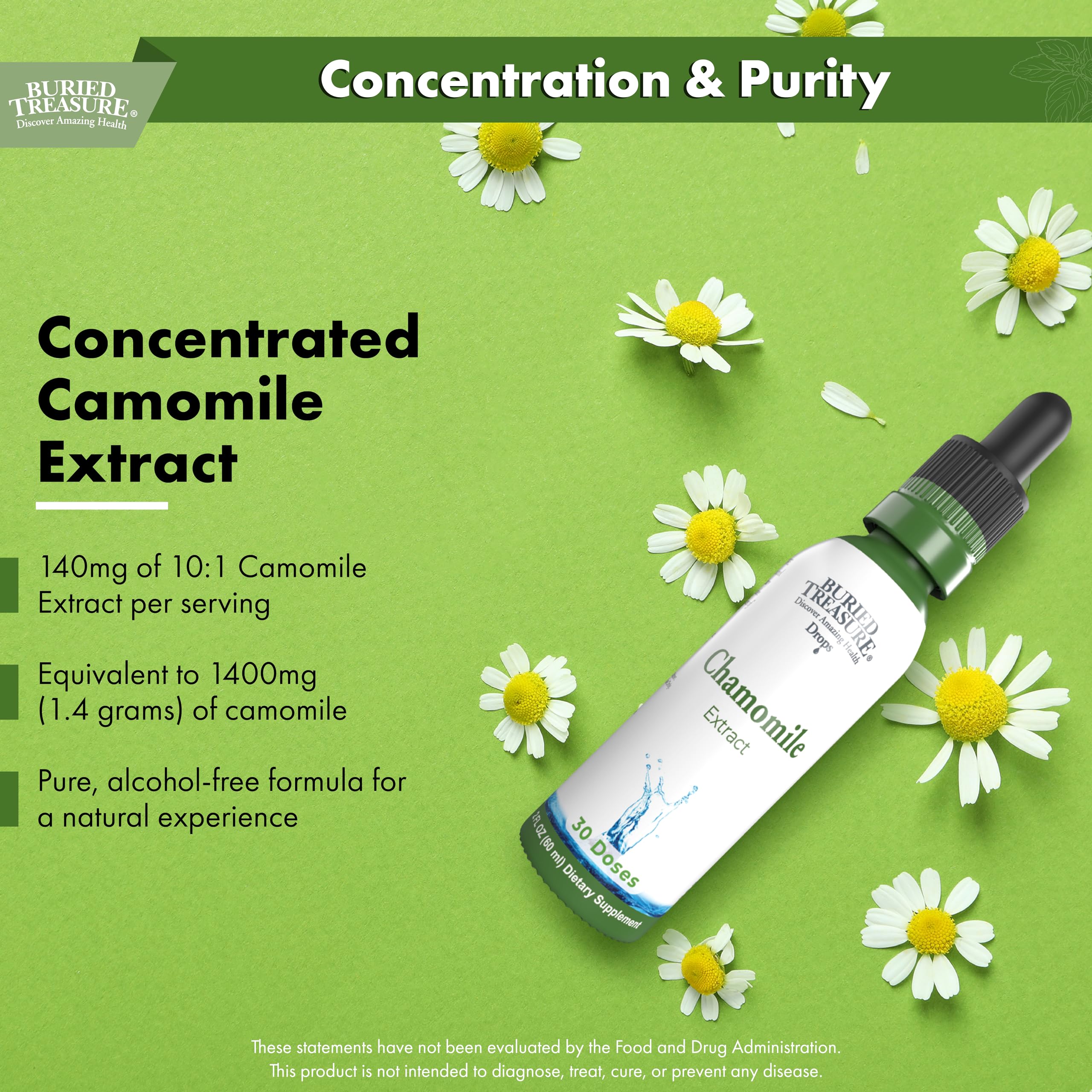 Buried Treasure Chamomile Drops 100g packaging details