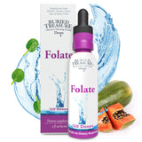 Buried Treasure Folate Drops 500 mcg B9 liquid supplement front view