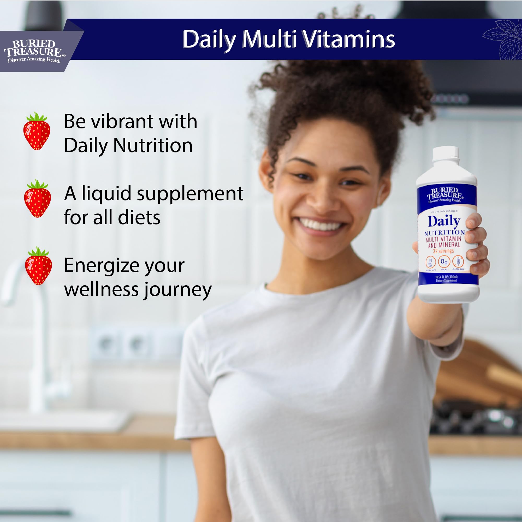 Buried Treasure Liquid Multivitamin 590g bottle close-up