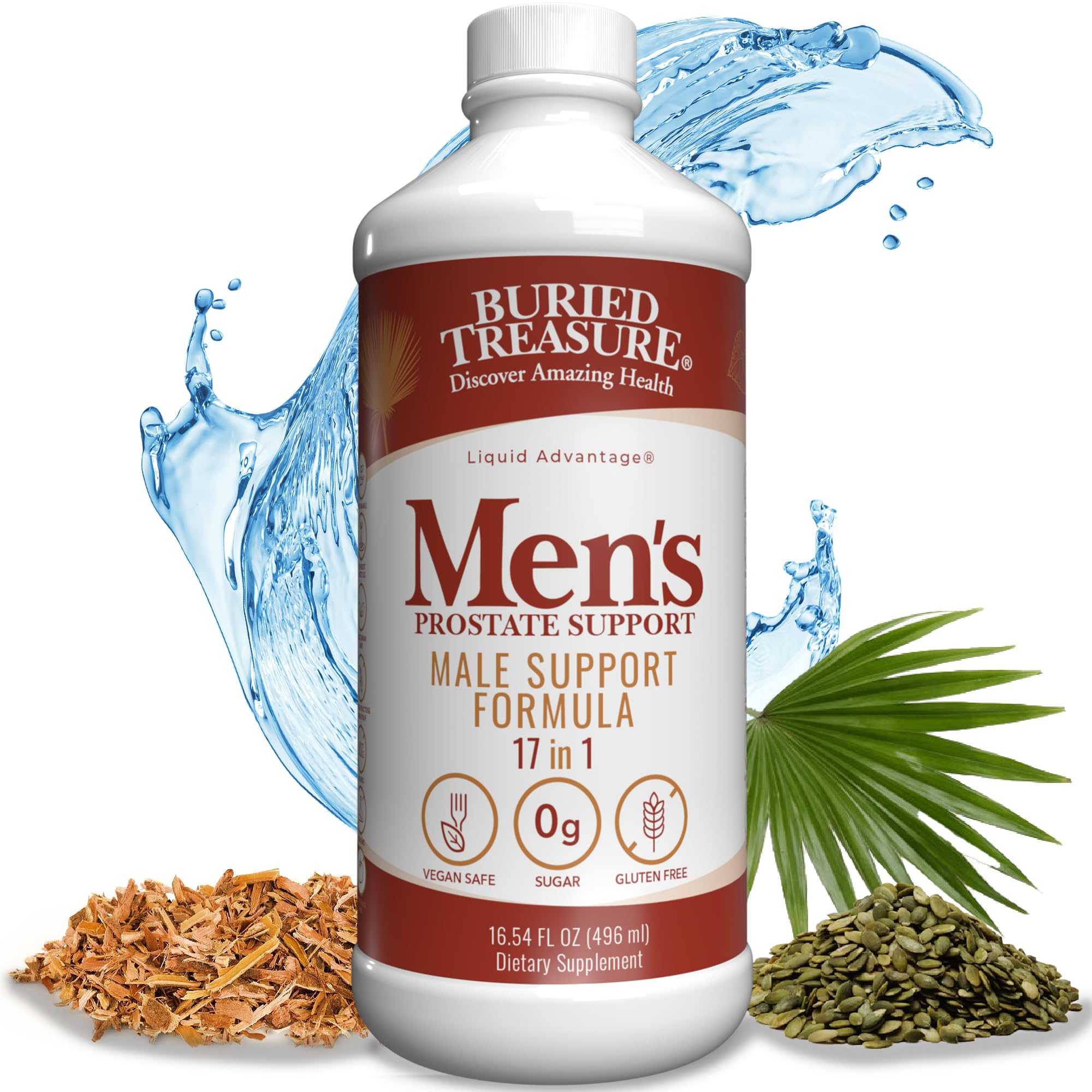 Buried Treasure Men’s Prostate 16 oz liquid supplement front view