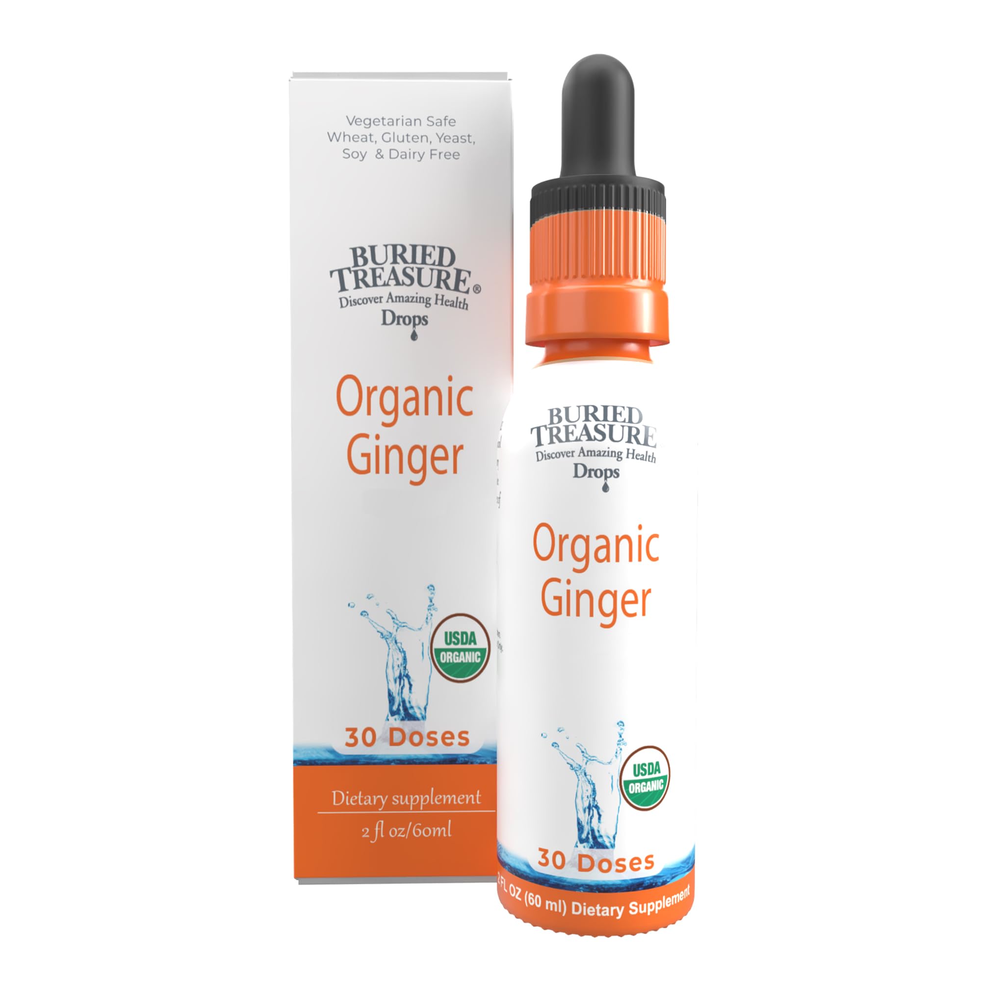 Buried Treasure Organic Ginger Drops 57g front view