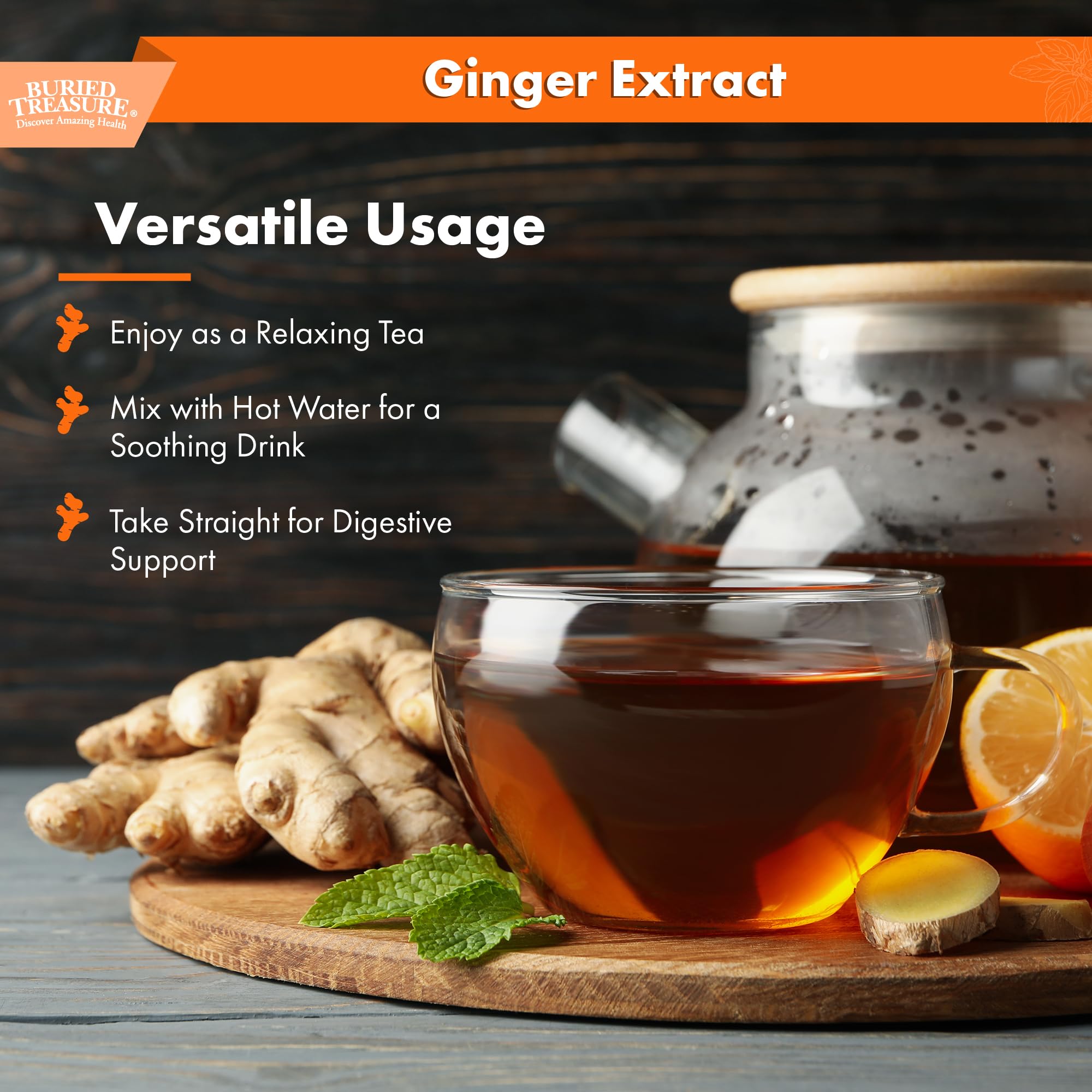 Buried Treasure Organic Ginger Drops 57g label close-up