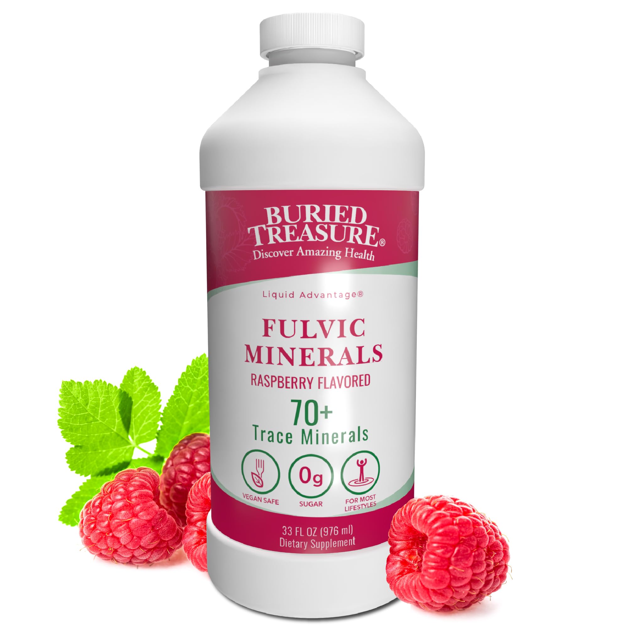 Buried Treasure Raspberry Fulvic Mineral Complex front view