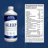 Buried Treasure Sleep Complete 16 oz bottle with a wooden background