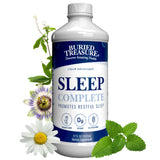 Buried Treasure Sleep Complete 16 oz front view with herbal ingredients