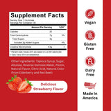 Burst Creatine Strawberry Gummies side view with nutritional information