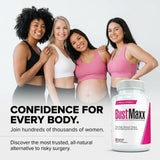 BustMaxx capsules in a clear bottle