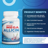 BuyNaturally Mega Allicin Garlic Capsules side view showing capsule details